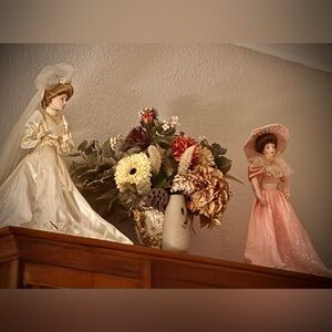 Franklin Mint Vintage 22” Elegant Gibson Girls Bride and  Bridesmaid